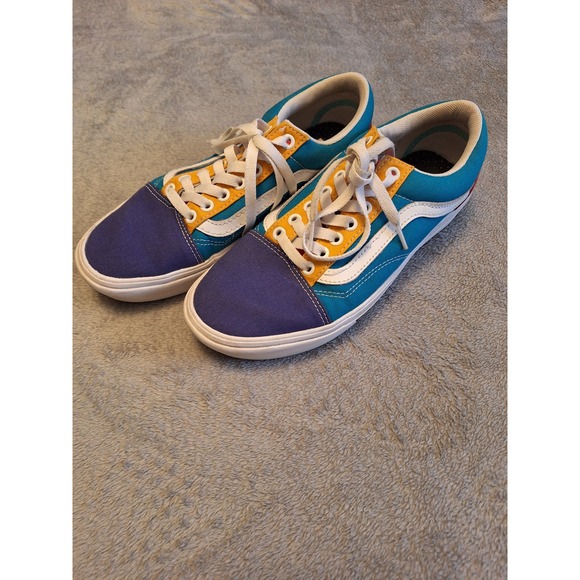 Vans Other - Vans Old Skool ComfyCush Colorblock Purple Teal Yellow Mens 7.5 Womens 9 Sneaker